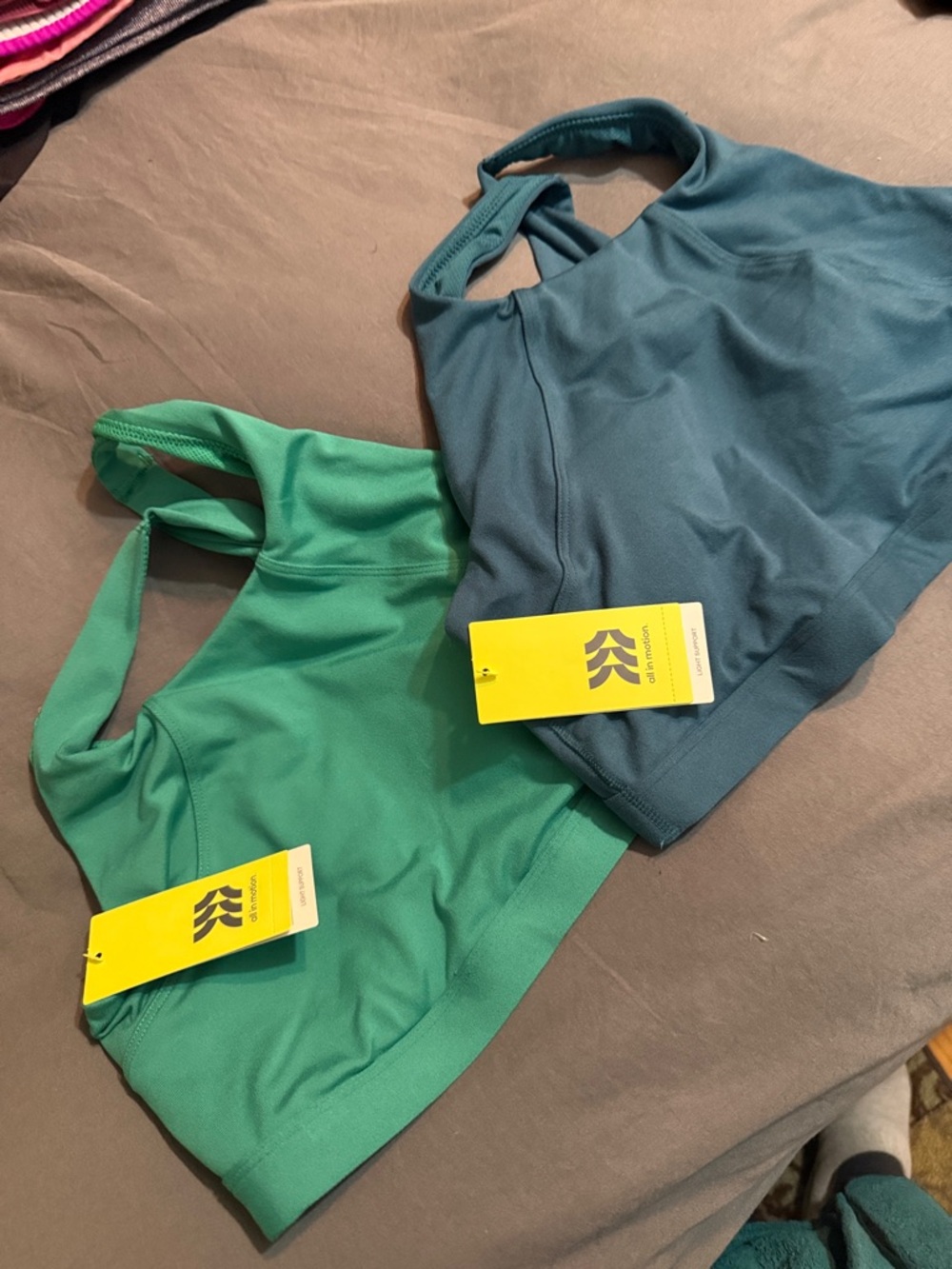 Bundle of (2) brand new " all in motion" high neck sports bras size med